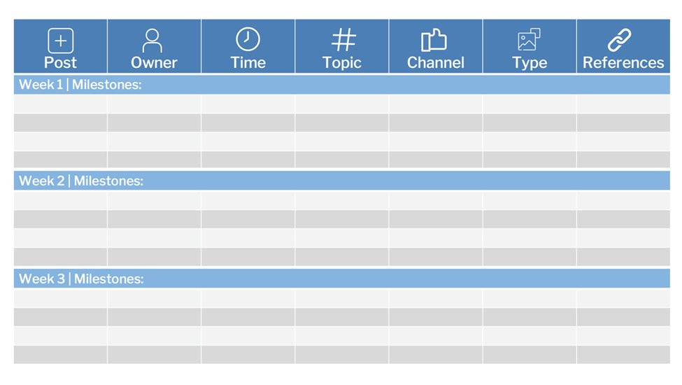 Social Media Content Calendar template preview